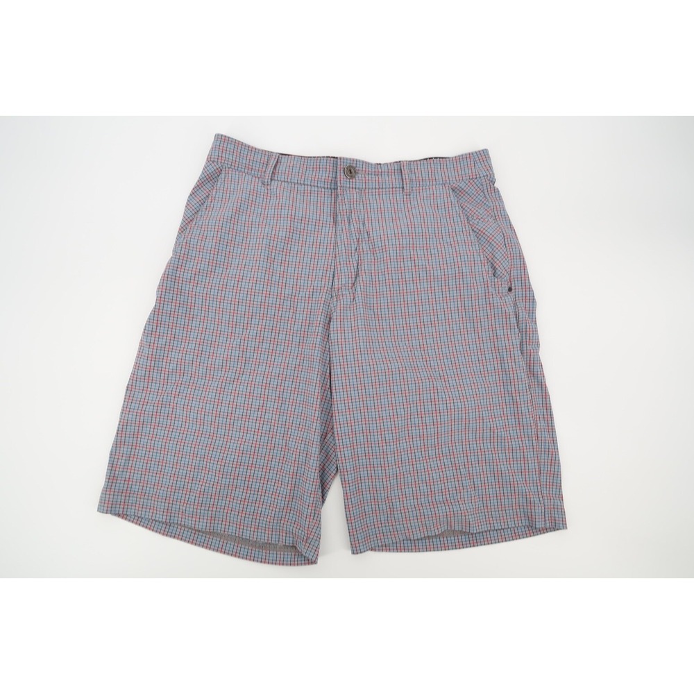 Lululemon Men's Kahuna Shorts Checks Golf Board Cotton Stretch Gray Blue Size 34